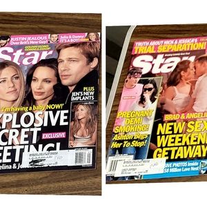 Anjelina Jolie 2 star magazines Demi Moore Justin Timberlake